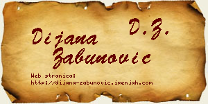 Dijana Zabunović vizit kartica